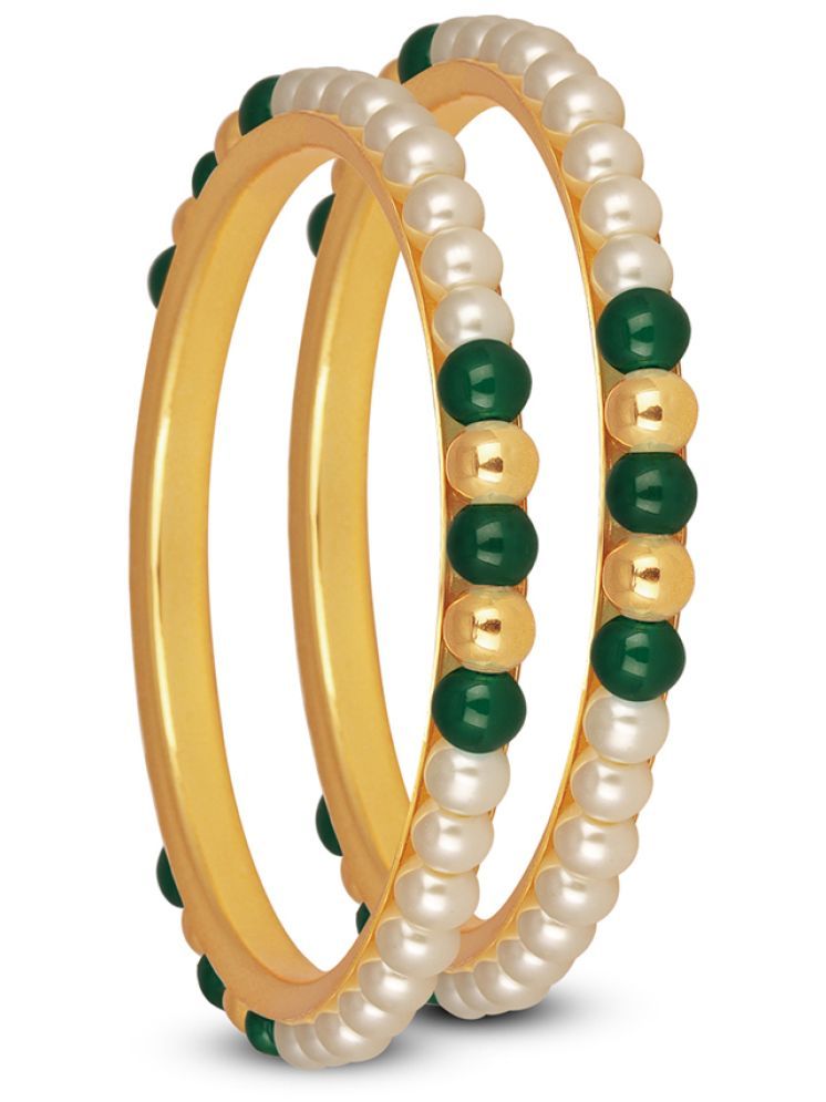     			JFL - Jewellery For Less Green Bangle Set ( Pack of 2 )