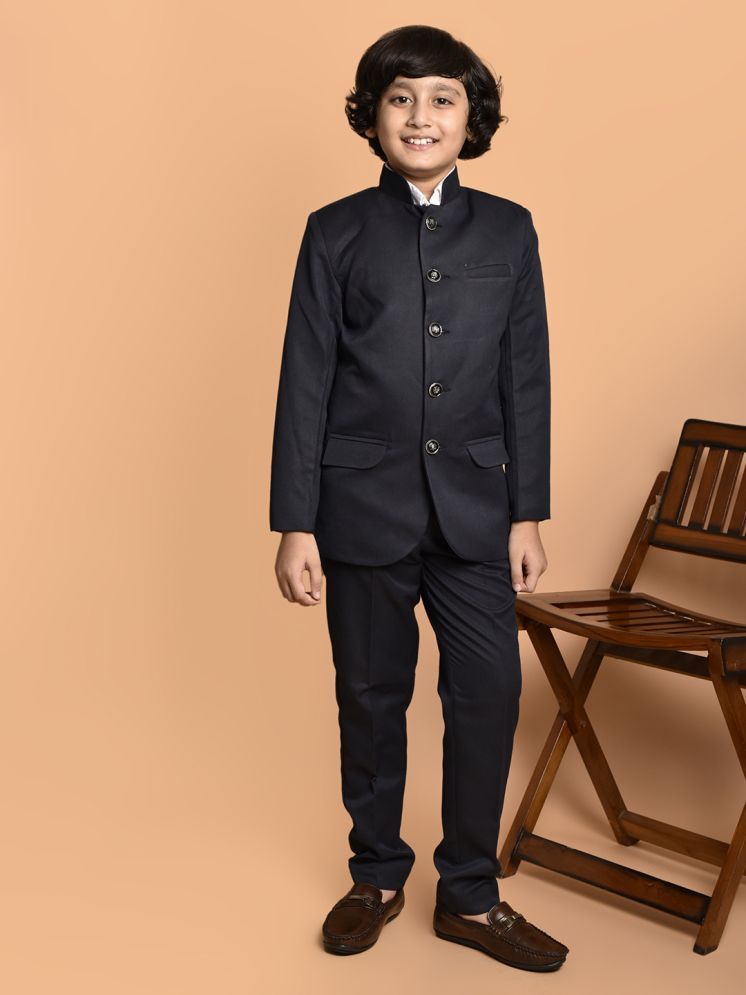     			PRINTCULTR Boys Cotton Blazer & Pant Set ( Pack of 1 , Navy Blue )