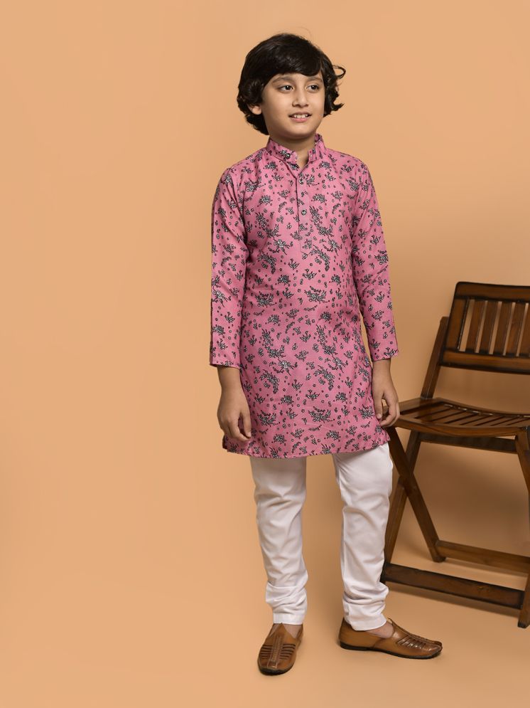     			PRINTCULTR Pink Cotton Blend Boys Kurta Sets ( Pack of 1 )