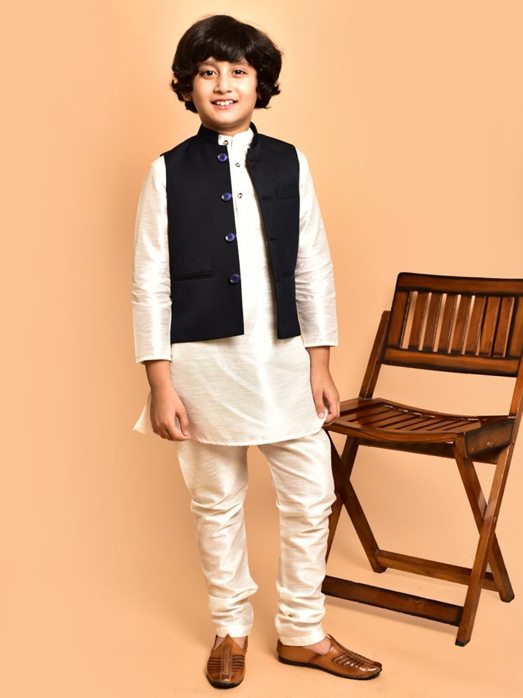     			PRINTCULTR White Silk Boys Kurta Sets ( Pack of 1 )