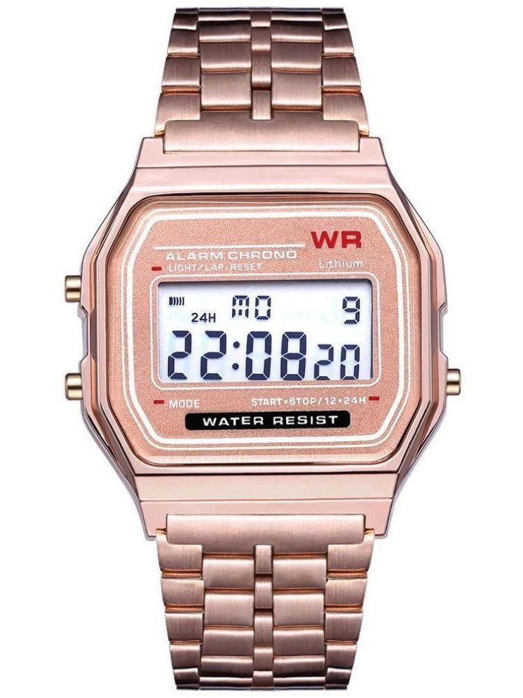     			Rhonium Rose Gold Metal Digital Men's Watch