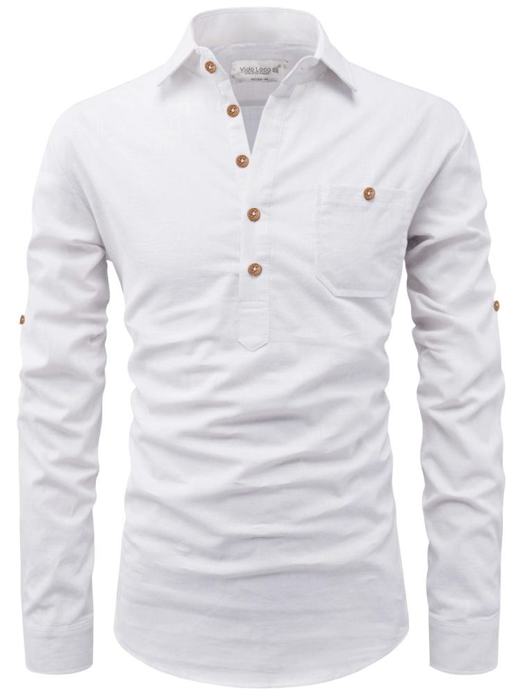     			Vida Loca White Cotton Blend Men's Shirt Style Kurta ( Pack of 1 )