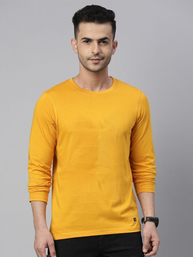     			curvy comfort Cotton Blend Regular Fit Solid Full Sleeves Men's Round T-Shirt - Mustard ( Pack of 1 )