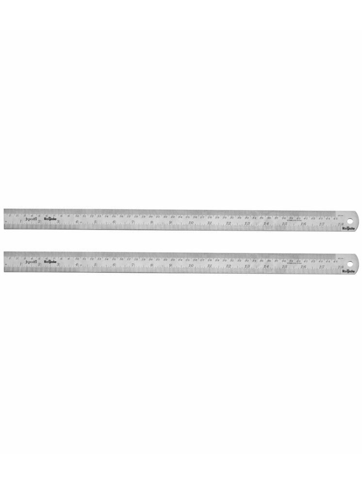     			Jyoti Ruler/Scale - Royale (2 Pieces of Size 45cm of Stainless Steel) Imperial & Metric Measurements, Double Sided, Straight Edges, Measuring Tool for Architects, Engineers, and Students - Pack of 2