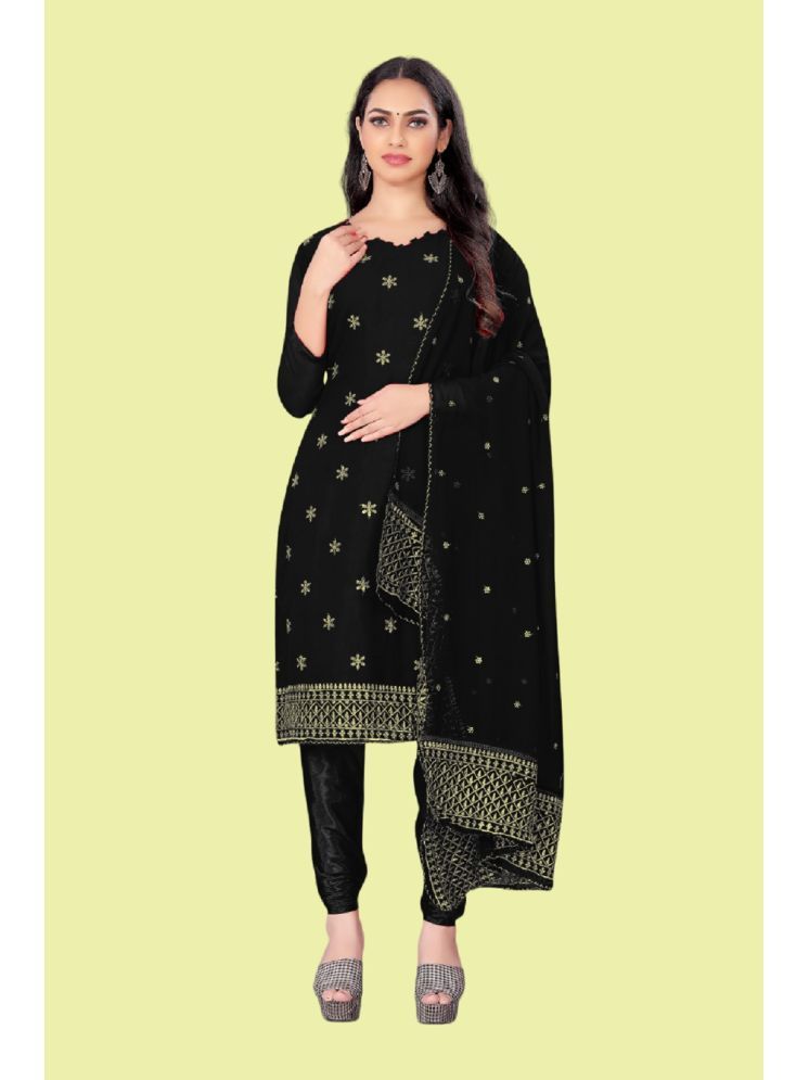     			Lady Shopi Unstitched Georgette Embroidered Dress Material - Black ( Pack of 1 )