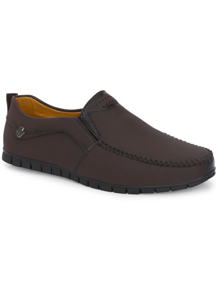     			Leeport Brown Men's Slip-on Shoes