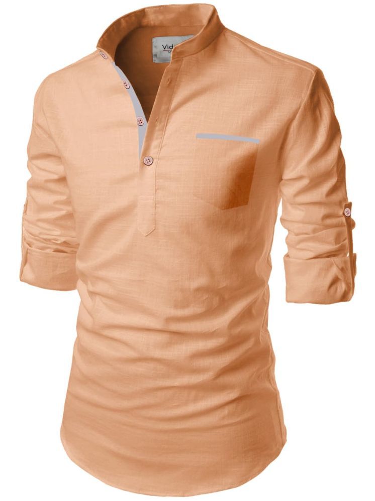     			Vida Loca Orange Cotton Blend Men's Shirt Style Kurta ( Pack of 1 )