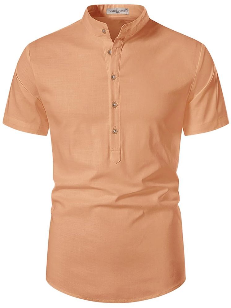     			Vida Loca Orange Cotton Blend Men's Shirt Style Kurta ( Pack of 1 )