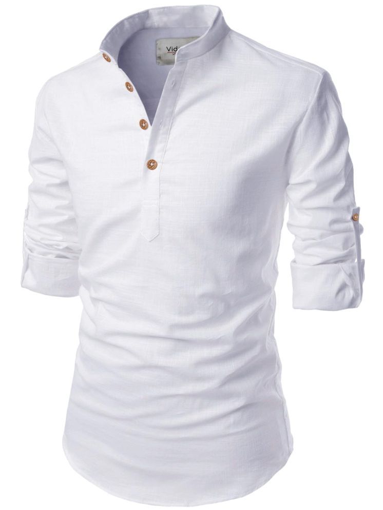     			Vida Loca White Cotton Blend Men's Shirt Style Kurta ( Pack of 1 )