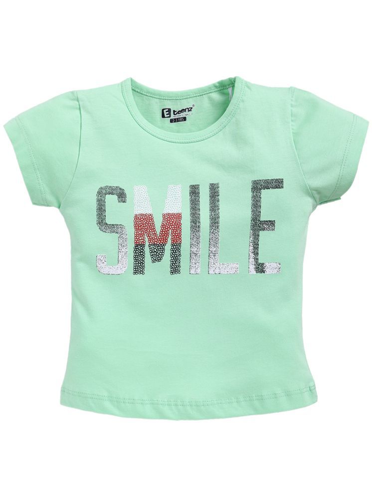     			Eteenz Lime Green,Mint Green Cotton Girls Top ( Pack of 1 )