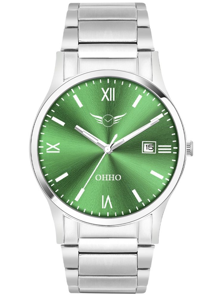     			OHHO Silver Stainless Steel Analog Men's Watch