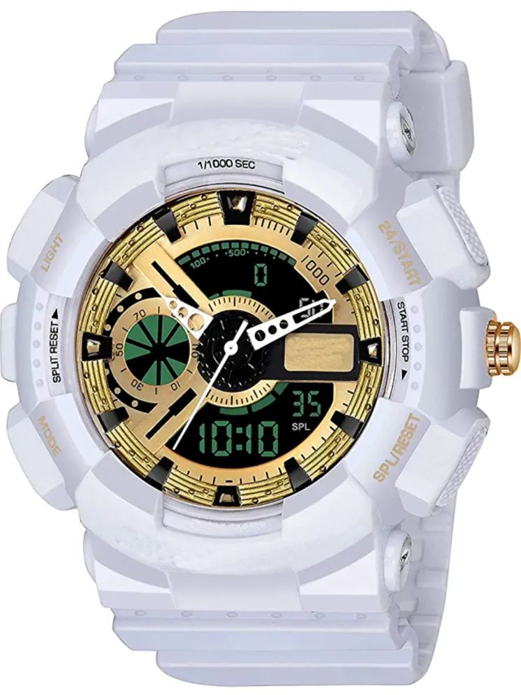     			SHMOFY LUXRY White Silicon Analog-Digital Men's Watch