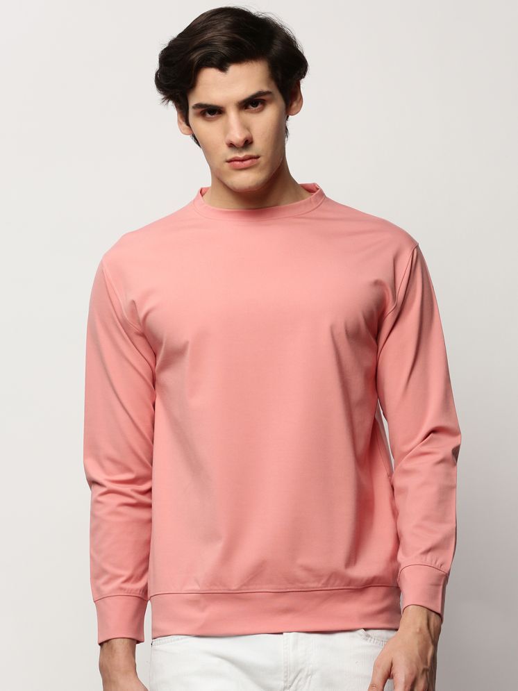     			PLUS PARADISE Cotton Blend Regular Fit Solid Full Sleeves Men's Round T-Shirt - Pink ( Pack of 1 )