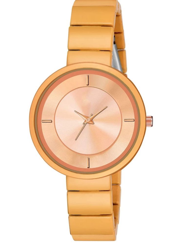     			SHMOFY LUXRY Gold Stainless Steel Analog Womens Watch