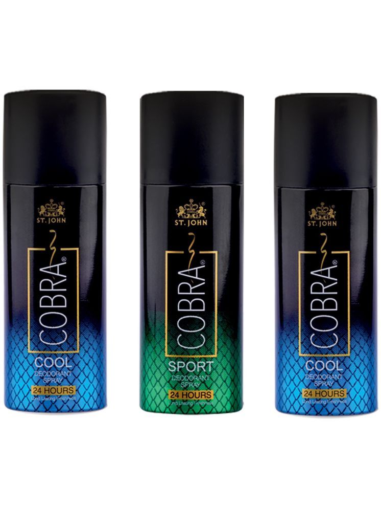     			St. John Cobra Cool 50ml*2 & Sport 50ml Cobra Deodorant Spray for Men 50 ml ( Pack of 3 )