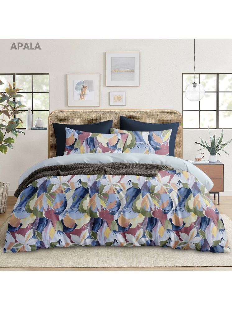     			Apala Microfiber Abstract 1 Double King with 2 Pillow Covers - Blue