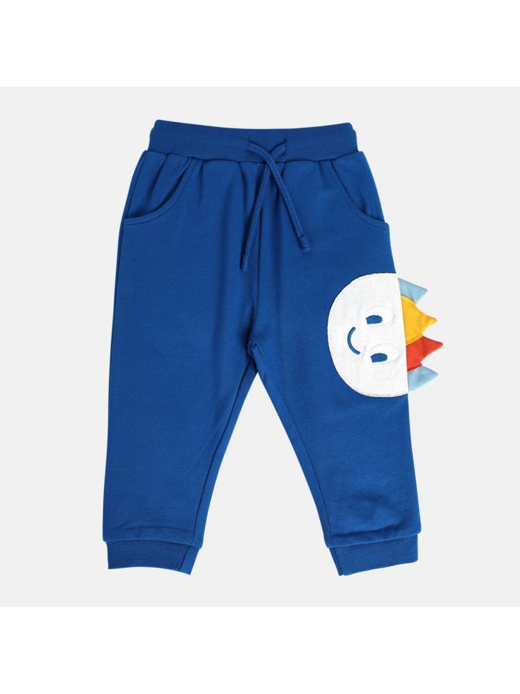     			Miniklub Baby Boys All Around Elastic Full Length Knit Jogger (Blue Color)