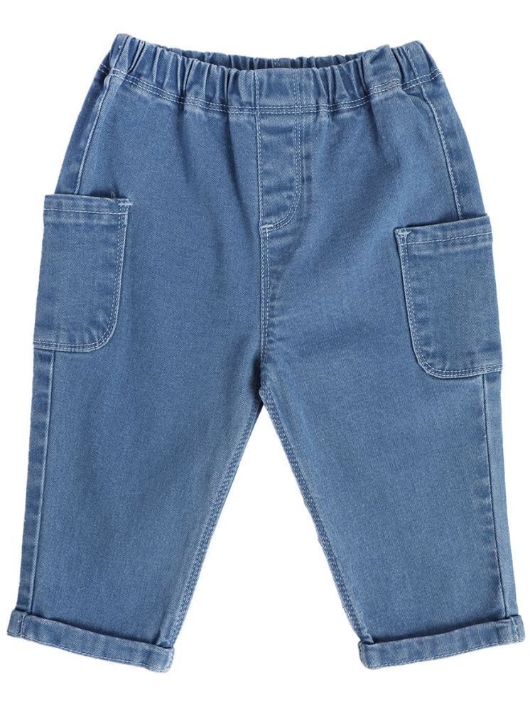     			Miniklub Baby Boys All Around Elastic Full Length Woven Denim Pant (Blue Color)