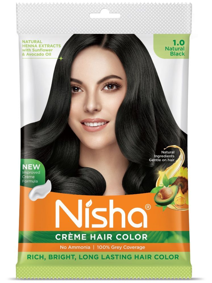     			Nisha Ammonia Free Permanent Hair Color 40 g Black