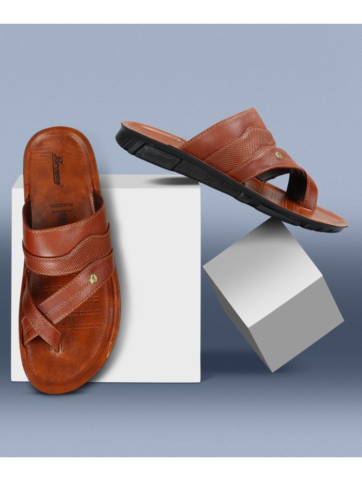     			Paragon Tan Men's Leather Slipper