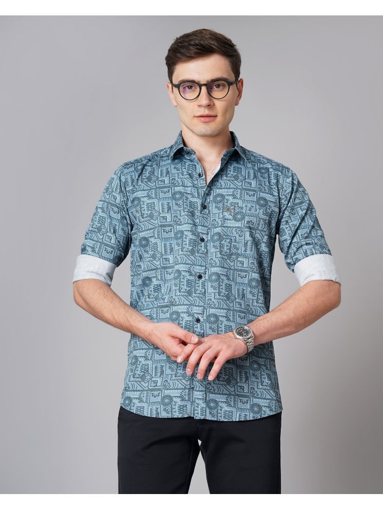     			Paul Street 100% Cotton Slim Fit Printed Full Sleeves Men's Casual Shirt - Blue ( Pack of 1 )