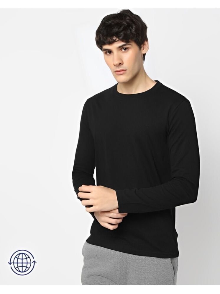     			curvy comfort Cotton Blend Regular Fit Solid Full Sleeves Men's Round T-Shirt - Black ( Pack of 1 )