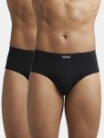 Jockey 1009 Men Super Combed Cotton Rib Solid Brief - Black (Pack of 2)