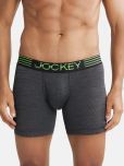 Jockey MM06 Men Microfiber Mesh Elastane Performance Boxer Brief with StayDry Technology - Black