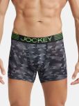 Jockey MM08 Men Microfiber Mesh Elastane Printed Performance Trunk - Black print