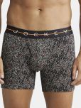 Jockey NY03 Men Super Combed Cotton Elastane Stretch Printed Boxer Brief - Black & Orange