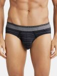 Jockey US67 Men Super Combed Cotton Elastane Stretch Stripe Brief - Black