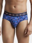 Jockey NY01 Men Super Combed Cotton Elastane Printed Brief - Navy & Orange