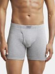 Jockey 8008 Men Super Combed Cotton Rib Solid Boxer Brief - Grey Melange