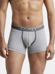 Jockey 8015 Men Super Combed Cotton Rib Solid Trunk with Ultrasoft Waistband - Grey Melange