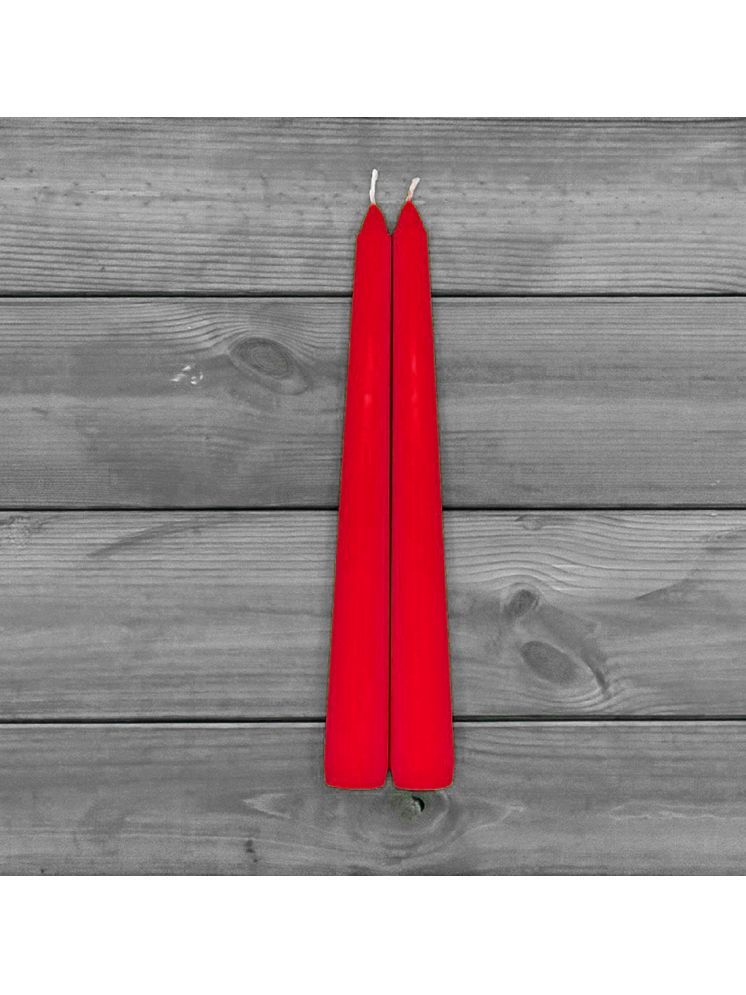     			ASIDEA Red Pillar Candle 25 cm ( Pack of 2 )