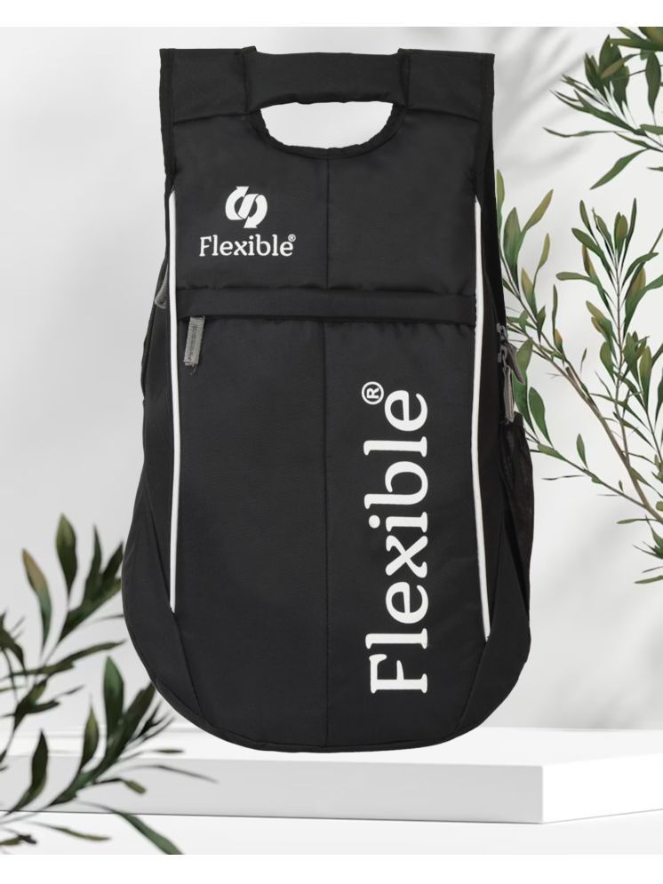     			Flexible Black Polyester Backpack ( 25 Ltrs )