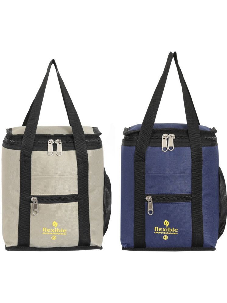     			Flexible Multicolor Polyester Lunch Bag Pack of 2