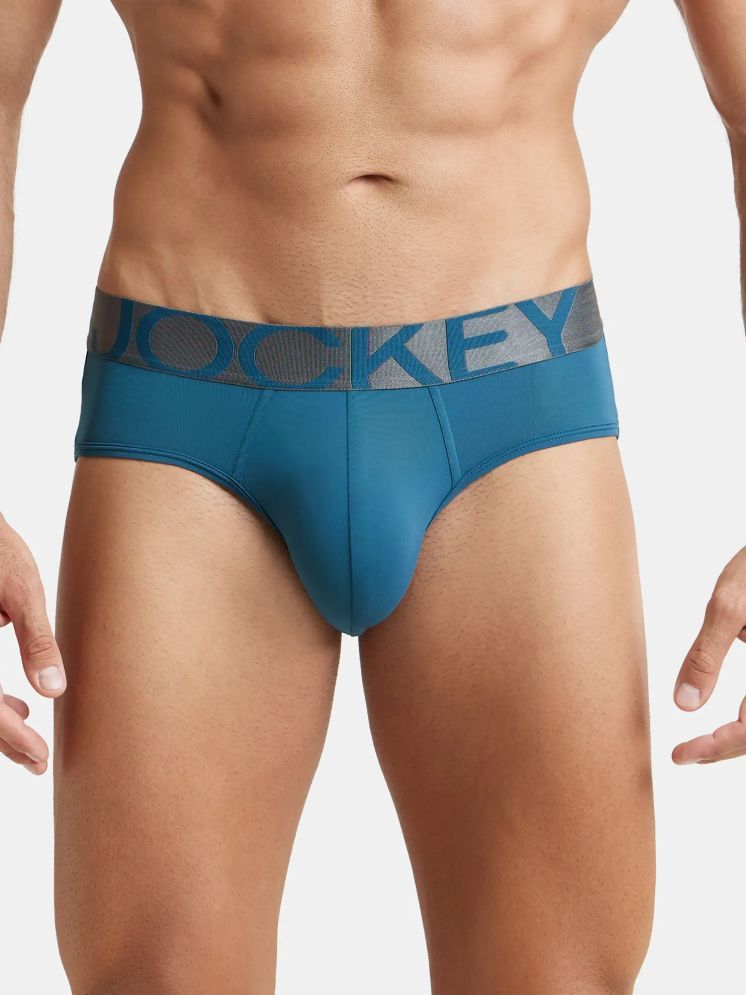     			Jockey IC27 Men Tactel Microfiber Elastane Solid Brief with Moisture Move Properties - Leging Blue