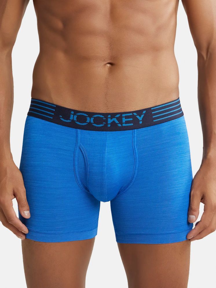     			Jockey MM06 Men Microfiber Mesh Elastane Performance Boxer Brief with StayDry Technology - Move Blue