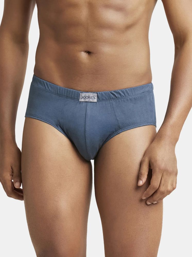     			Jockey 8035 Men Super Combed Cotton Solid Poco Brief - Deep Slate