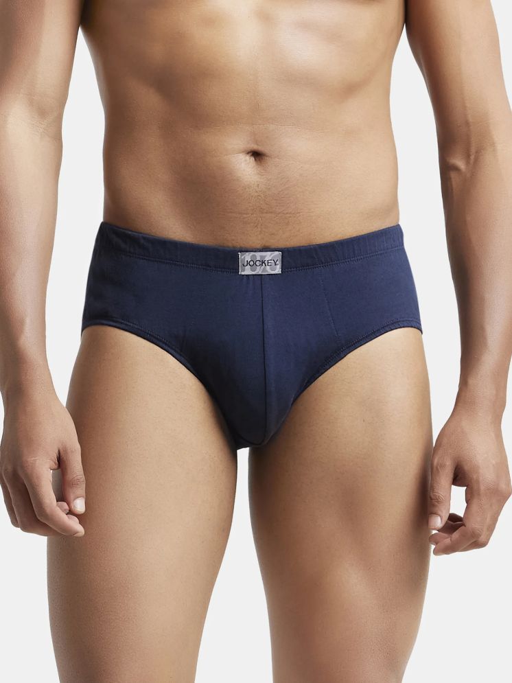     			Jockey 8035 Men Super Combed Cotton Solid Poco Brief - Deep Navy