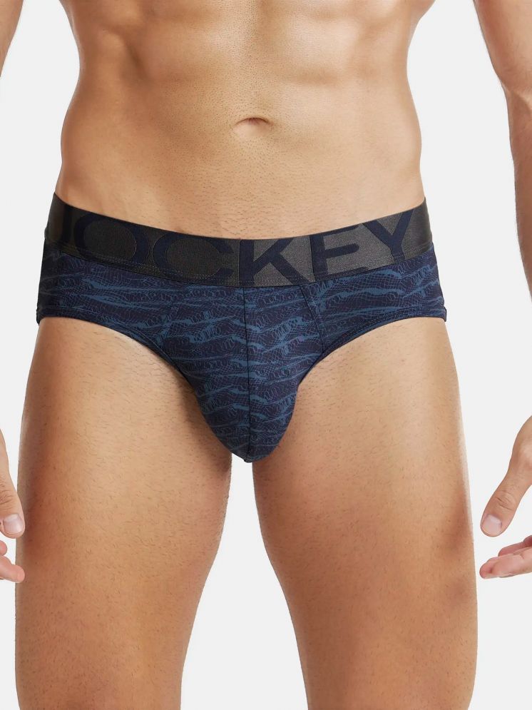     			Jockey IC29 Men Tactel Microfiber Elastane Stretch Printed Brief - True Navy Printed