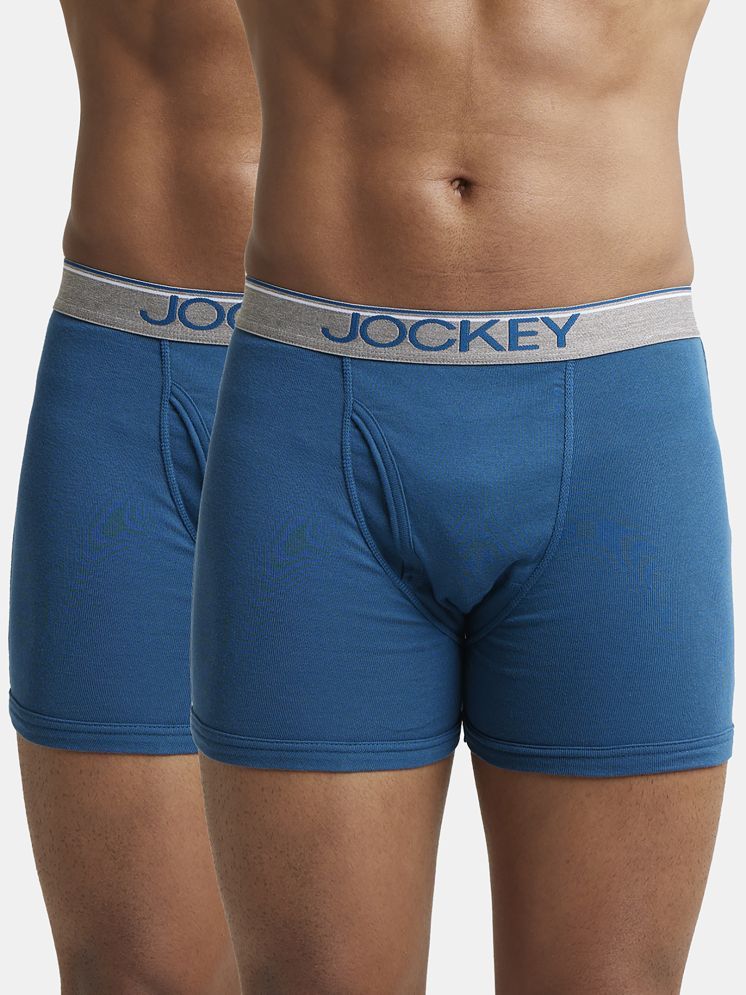     			Jockey 8009 Men Super Combed Cotton Rib Solid Boxer Brief - Seaport Teal (Pack of 2)