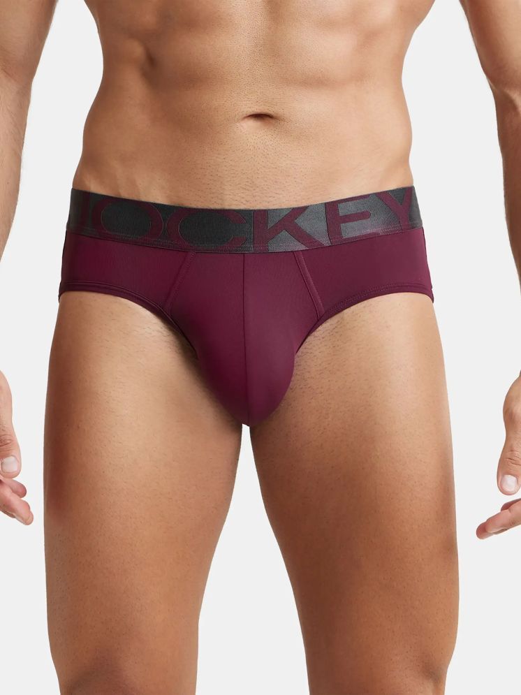     			Jockey IC27 Men Tactel Microfiber Elastane Solid Brief with Moisture Move Properties - Wine Tasting