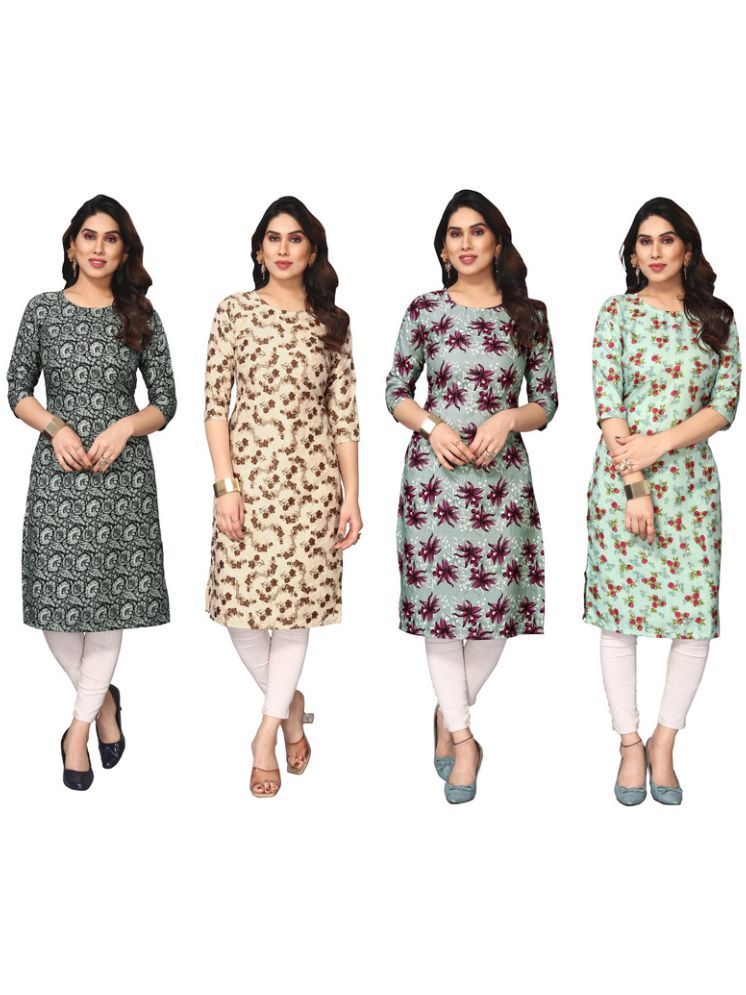     			KETAKI FASHION Crepe Printed Straight Women's Kurti - Multicoloured ( Pack of 4 )