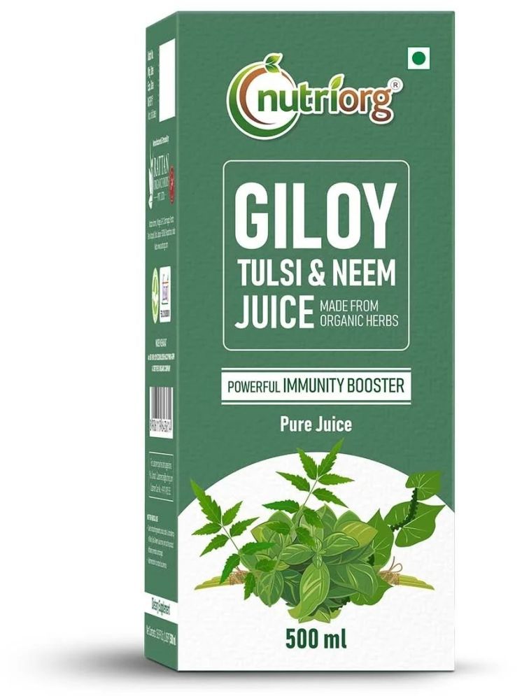     			Nutriorg Giloy Neem Tulsi (Immunity Booster Juice) 500 ml | Natural Juice for building immunity | Only brand to use organically Grown Neem and Tulsi