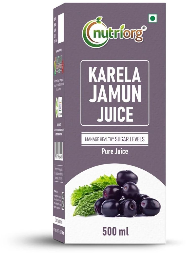     			Nutriorg Pure Karela Jamun Juice, Blood sugar control | Improve Digestion| No Added Sugar  (500 ml)