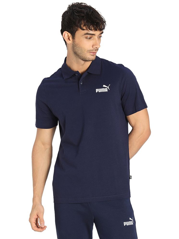     			Puma Blue Cotton Regular Fit Men's Sports Polo T-Shirt ( Pack of 1 )