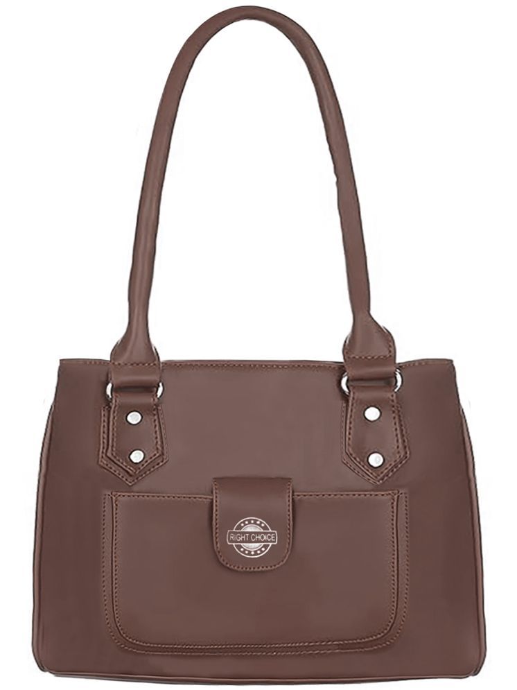     			Right Choice Brown PU Shoulder Bag