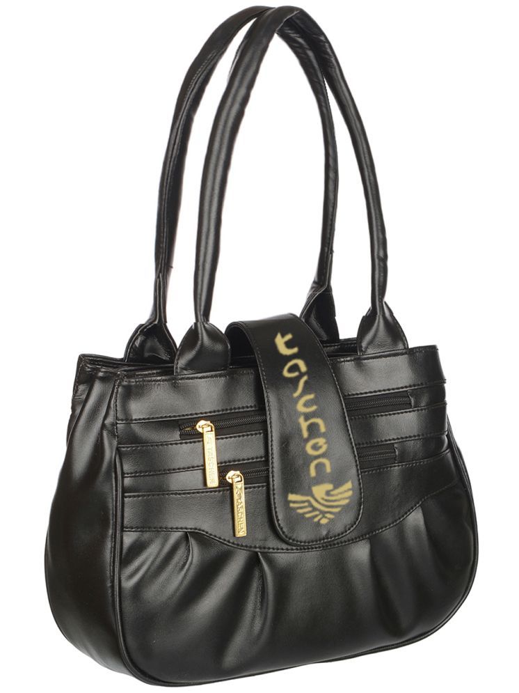     			Taschen Black PU Shoulder Bag